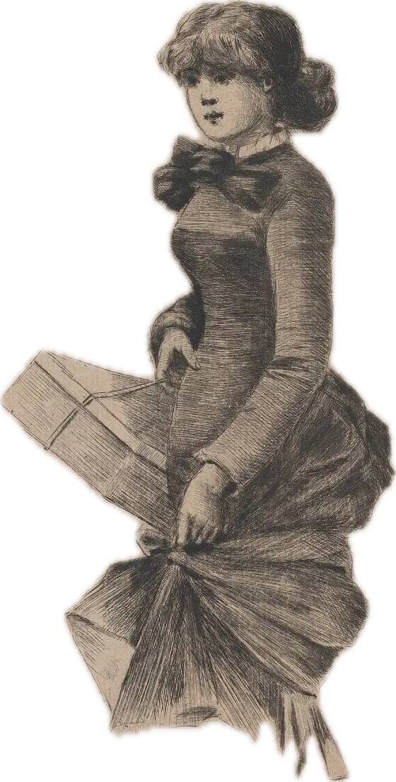 Woman holding a gift box, Henri Boutet c.1895